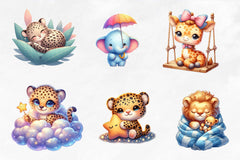 Safari Animals Nursery Decor Clipart Bundle - CraftNest - Digital Crafting and Art