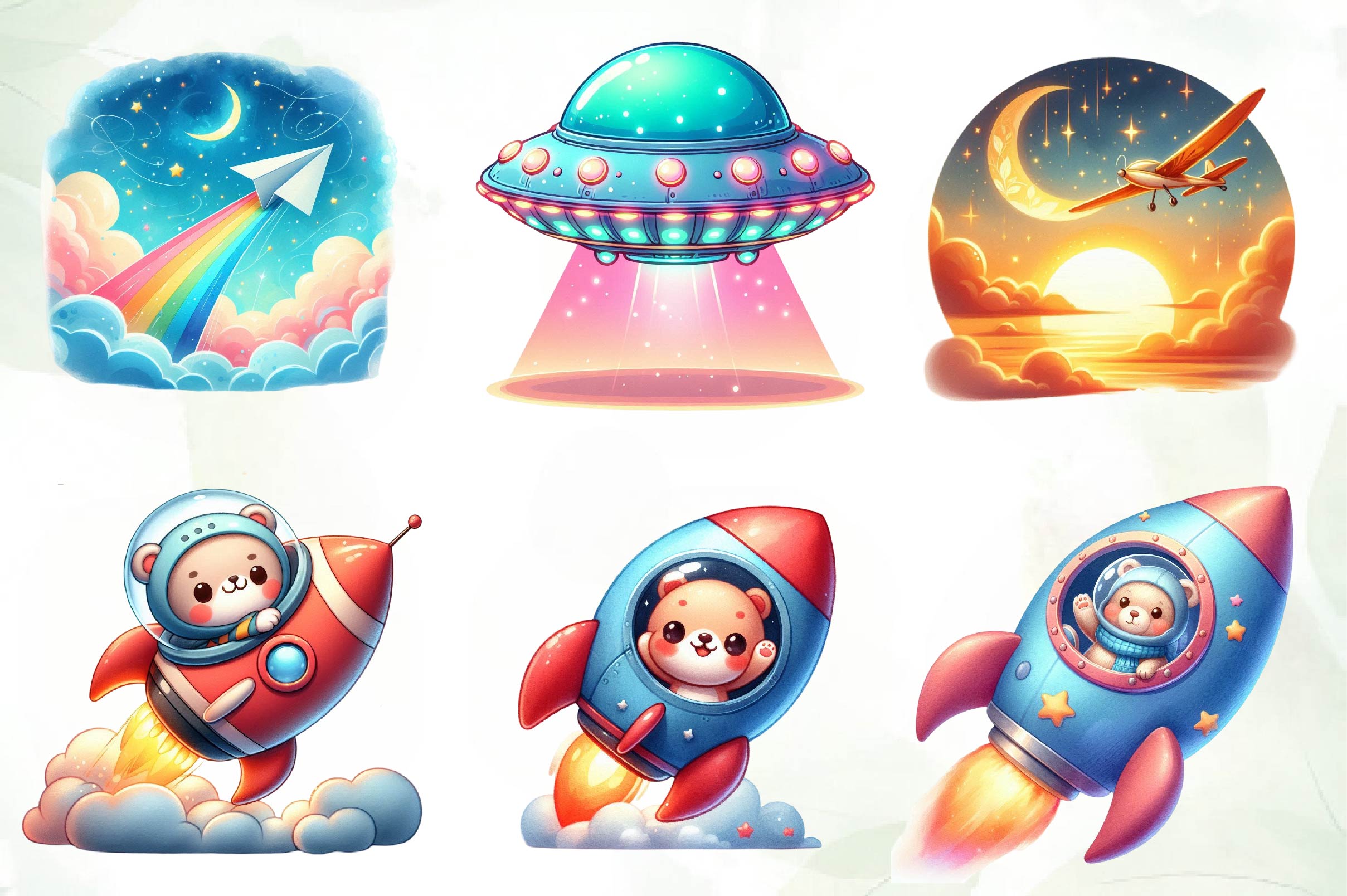 Cute Air Transport Clipart Bundle - CraftNest - Digital Crafting and Art