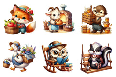Rustic Animal Villagers Collection Clipart Bundle - CraftNest - Digital Crafting and Art