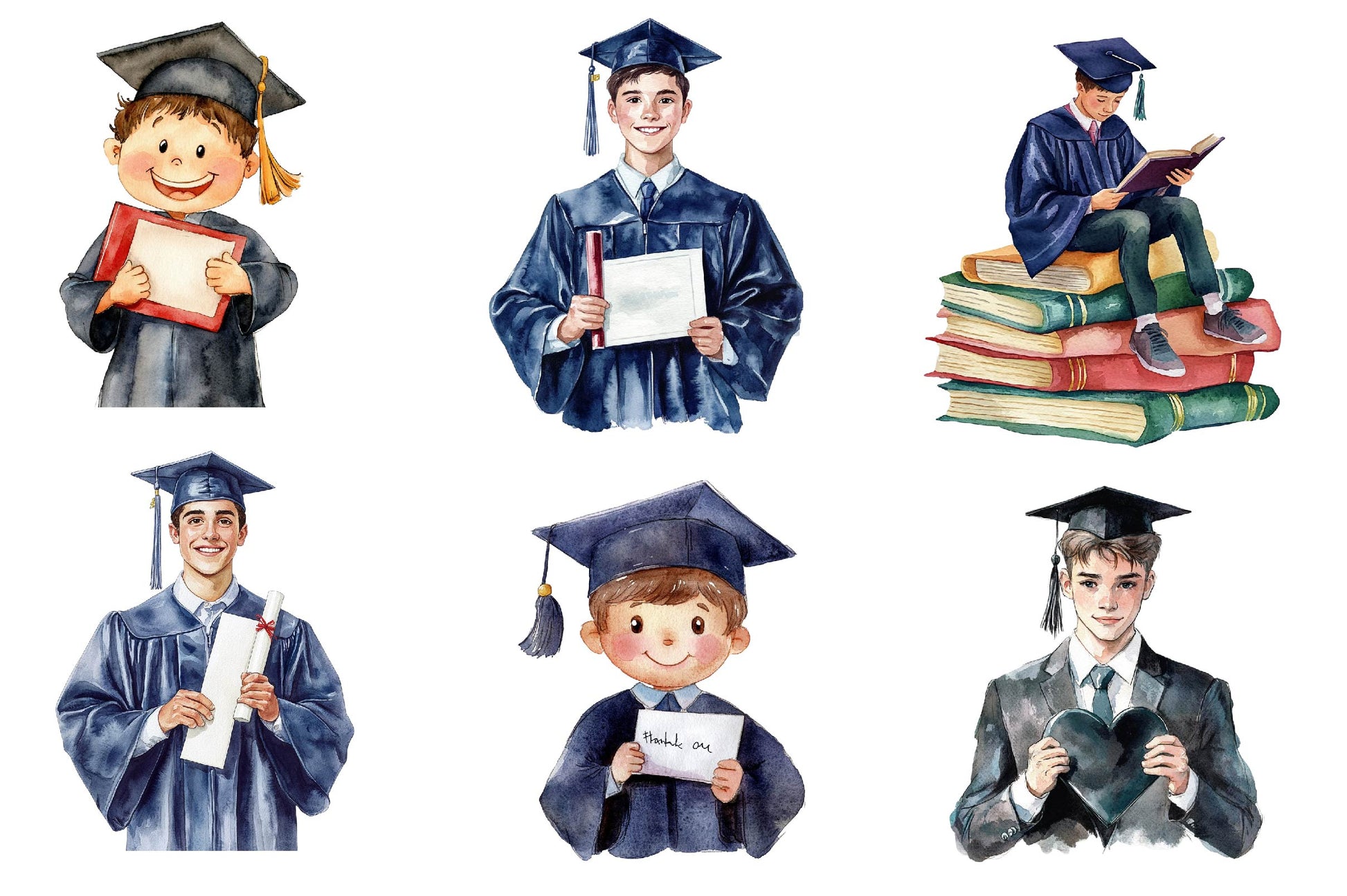 Graduation Senior Boy Graduation Day Clipart Bundle - CraftNest - Digital Crafting and Art