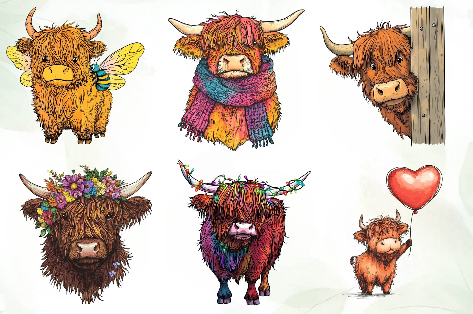 Cute Highland Cow Clipart Bundle - CraftNest - Digital Crafting and Art