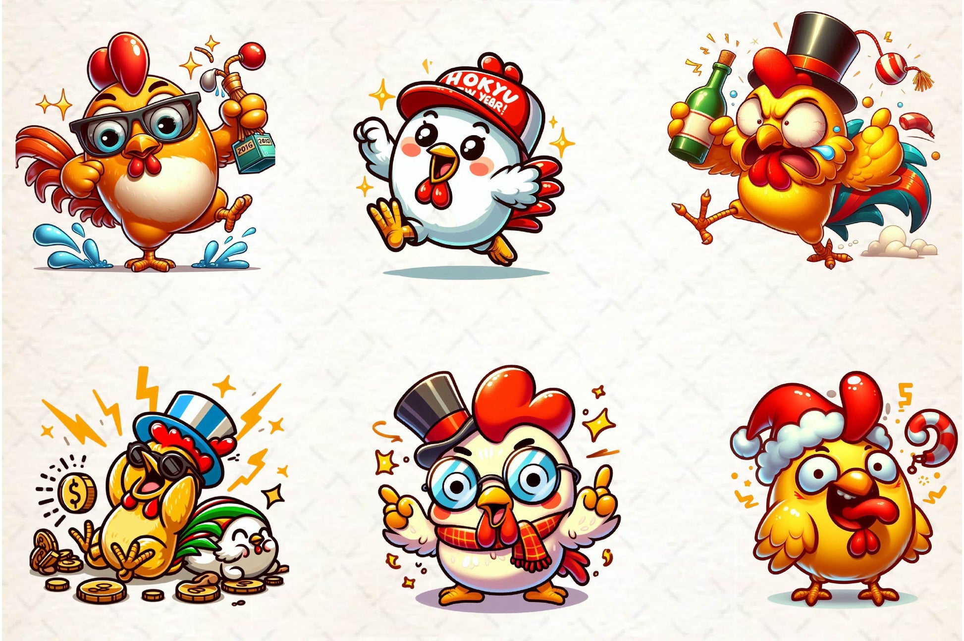 Christmas Funny Chicken Clipart Bundle 1 - CraftNest - Digital Crafting and Art