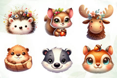 Animals Face Woodland Clipart Bundle - CraftNest - Digital Crafting and Art