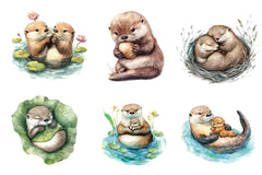 Playful Otter Pups Clipart Bundle - CraftNest - Digital Crafting and Art