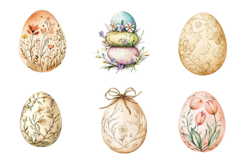 Floral Easter Egg Clipart Bundle - CraftNest - Digital Crafting and Art