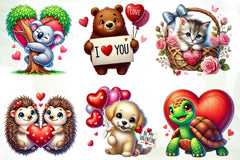 Valentine Design Valentine Animals Clipart Bundle - CraftNest - Digital Crafting and Art