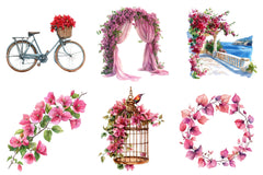 Bougainvillea Flower Clipart Bundle - CraftNest - Digital Crafting and Art