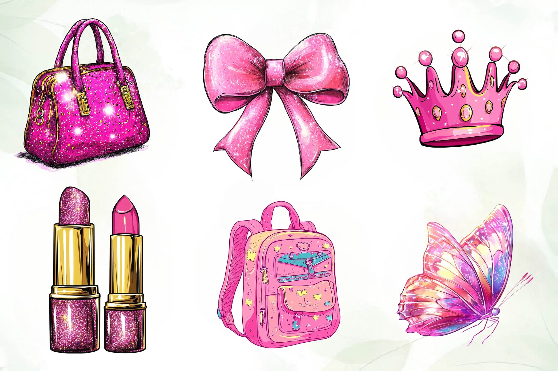 Glitter Pink Girl Clipart Bundle - CraftNest - Digital Crafting and Art