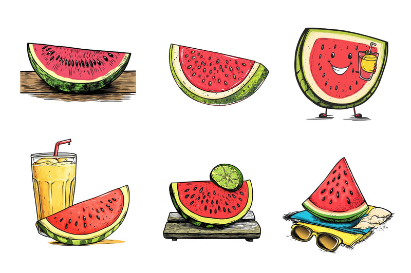 Summer Watermelon Clipart Bundle 2 - CraftNest - Digital Crafting and Art