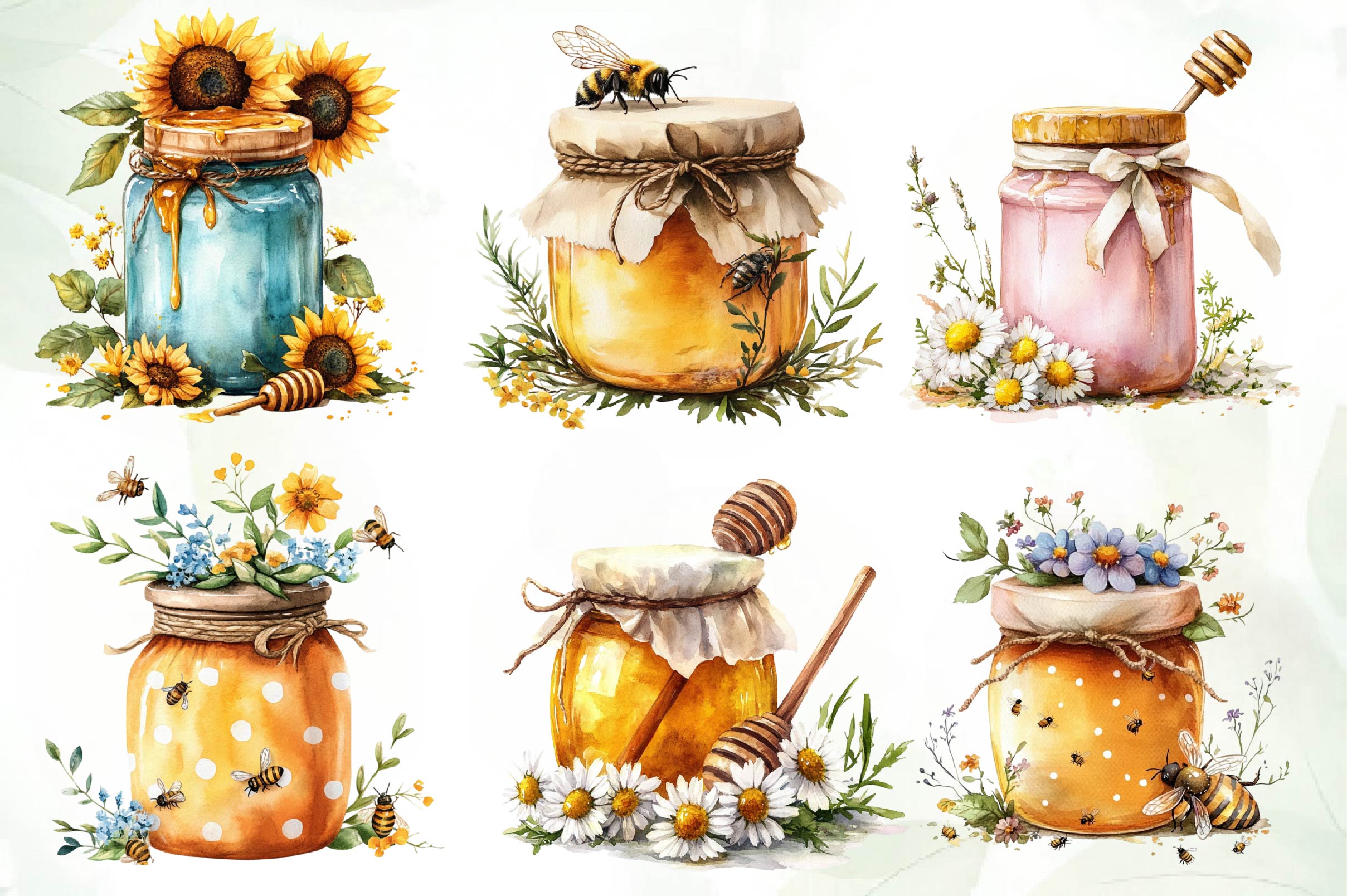 Spring Honey Jar Clipart Bundle - CraftNest - Digital Crafting and Art