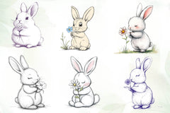 Cute Easter Bunny Clipart Bundle 2 - CraftNest - Digital Crafting and Art