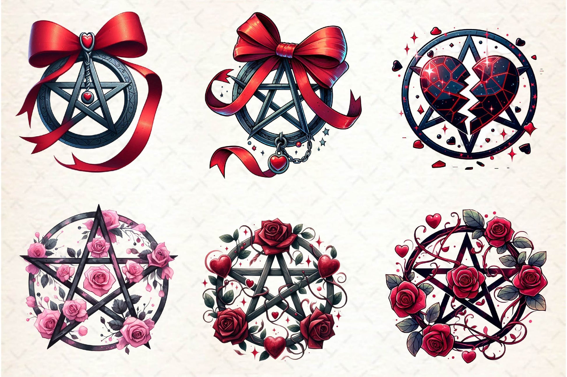 Valentine Gothic Pentacles Clipart Bundle - CraftNest - Digital Crafting and Art