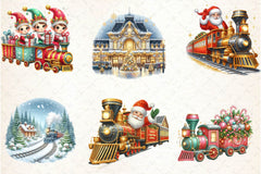 Christmas Train Station Clipart Bundle - CraftNest - Digital Crafting and Art