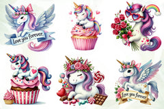Cute Valentines Day Unicorn Clipart Bundle - CraftNest - Digital Crafting and Art