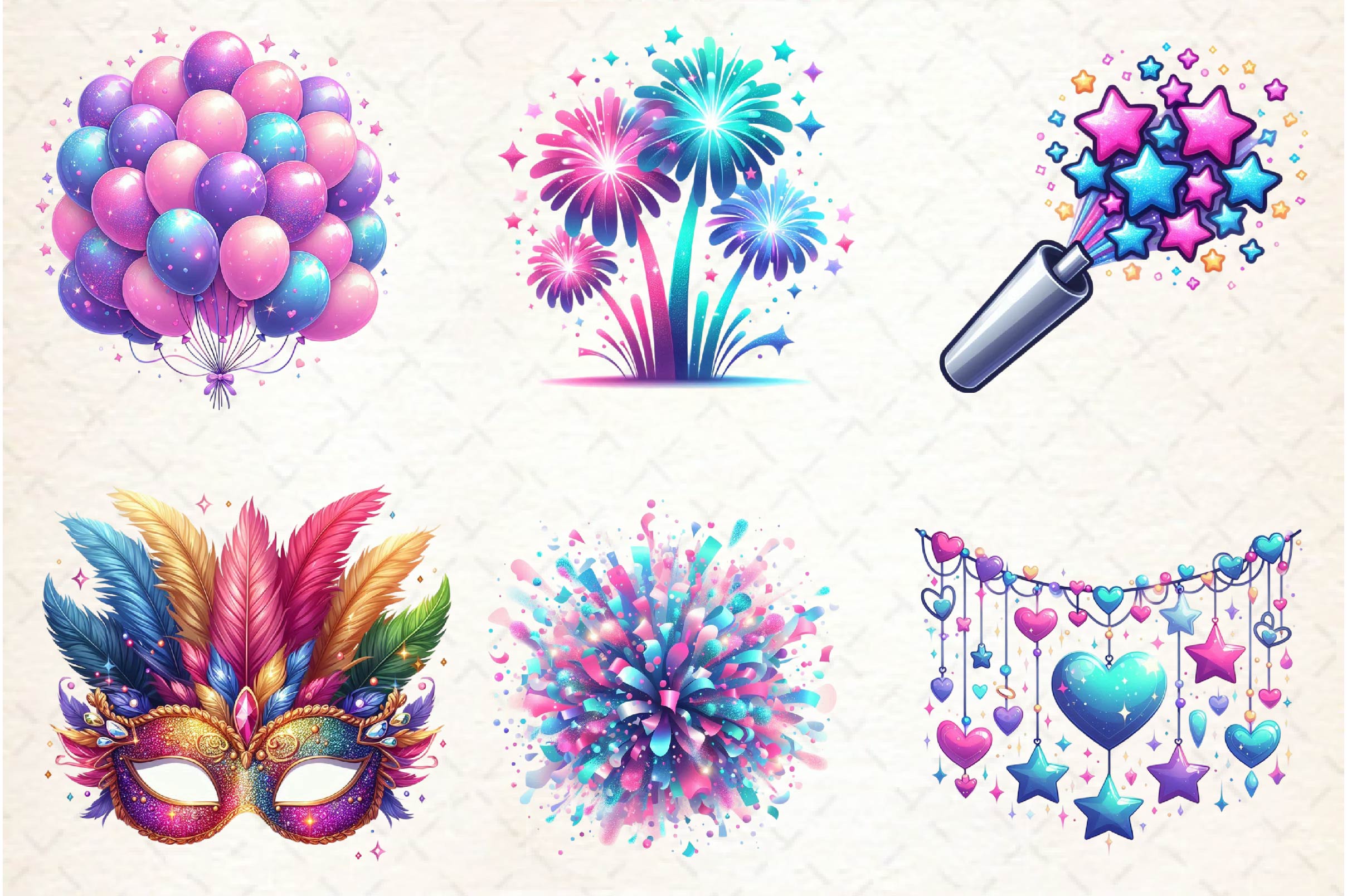 Glittery New Year Clipart Bundle - CraftNest - Digital Crafting and Art