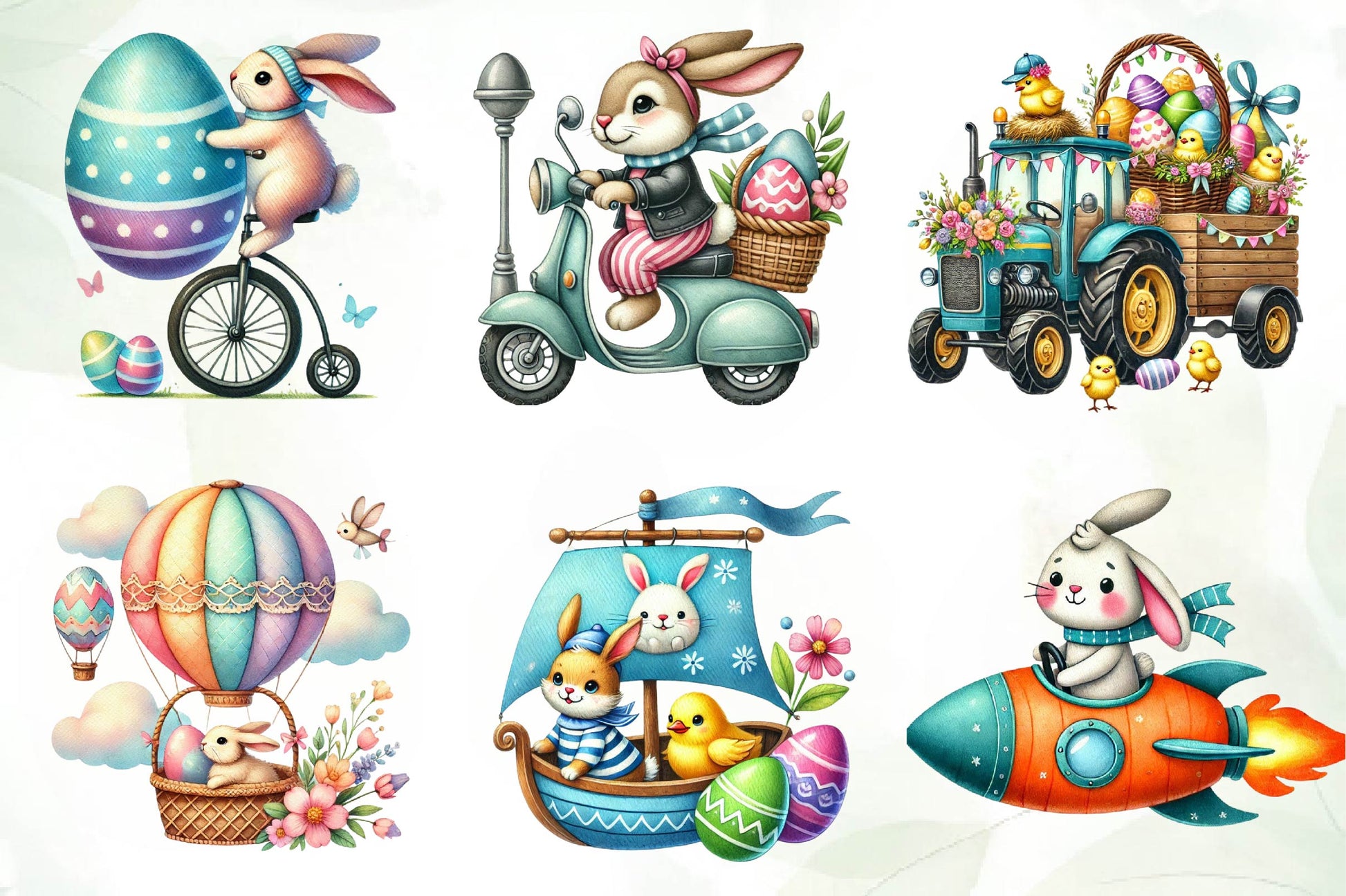 Transportation Easter Clipart Bundle - CraftNest - Digital Crafting and Art