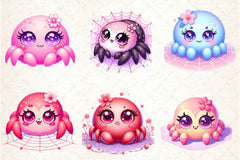 Kawaii Spider Clipart Bundle - CraftNest - Digital Crafting and Art