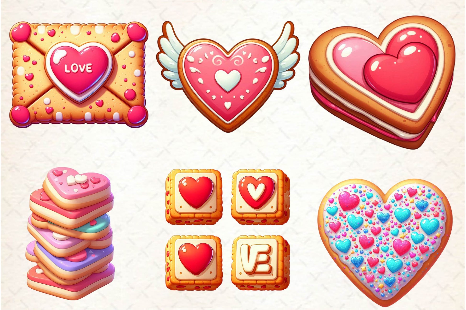 Valentine Cookies Clipart Bundle - CraftNest - Digital Crafting and Art
