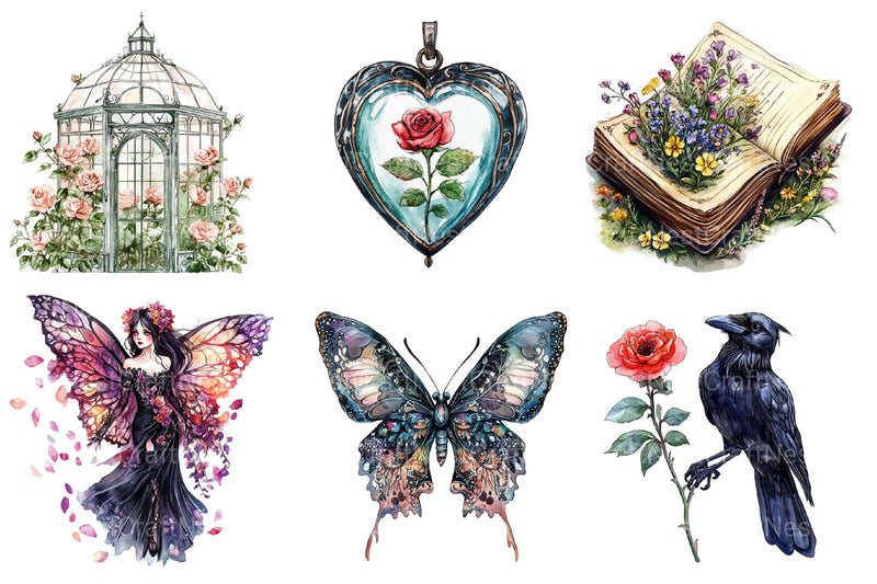 Gothic Spring Clipart 1 - CraftNest - Digital Crafting and Art