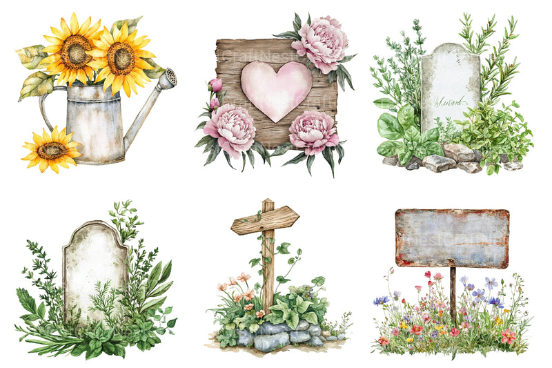 Garden Signs Collection Clipart Bundle - CraftNest - Digital Crafting and Art