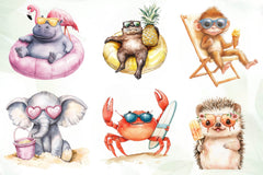 Cartoon Beach Pals Animal Clipart Bundle - CraftNest - Digital Crafting and Art