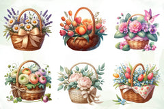 Spring Flowers Basket Clipart Bundle - CraftNest - Digital Crafting and Art