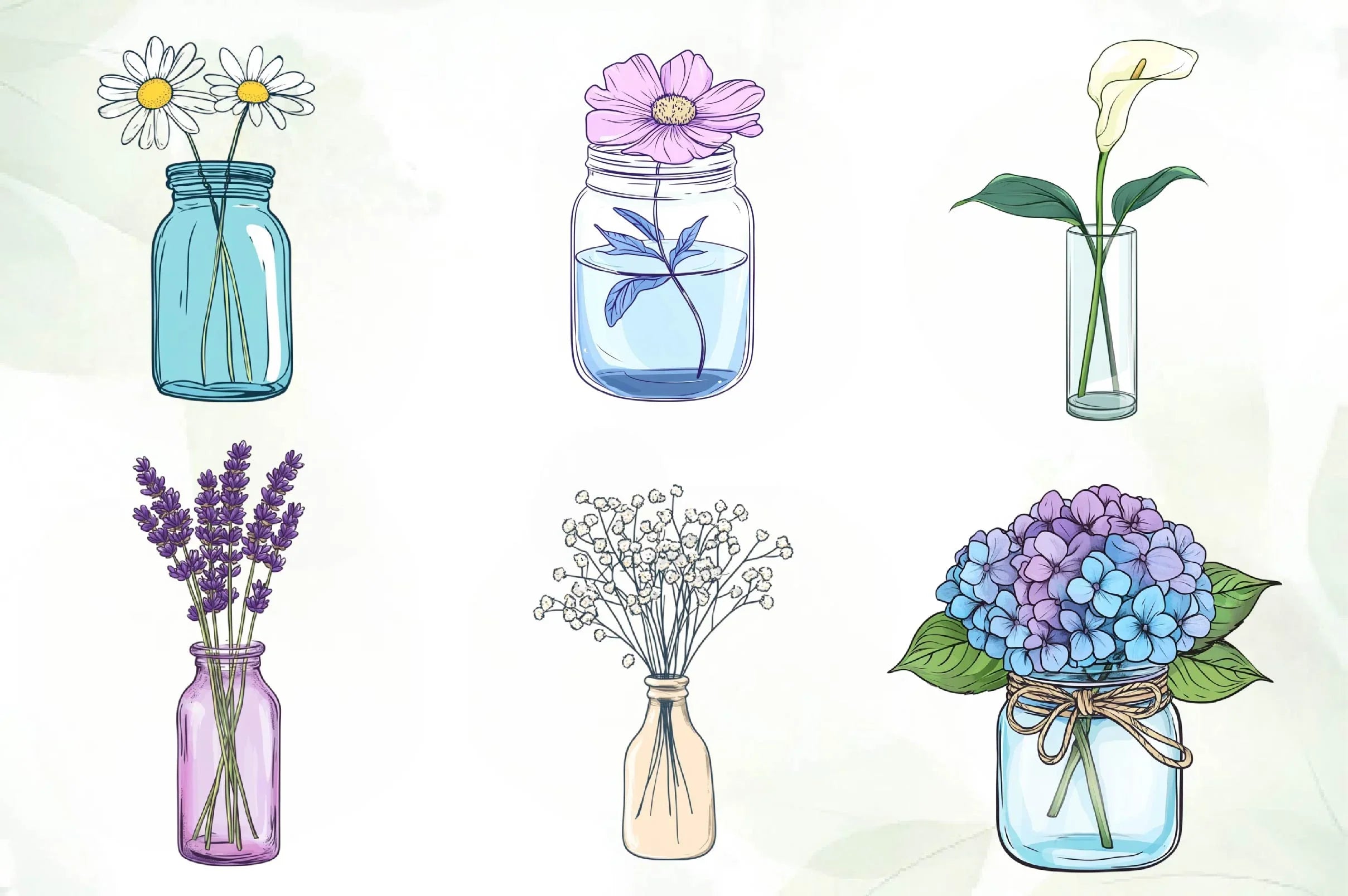 Flower In Jar Clipart Bundle - CraftNest - Digital Crafting and Art