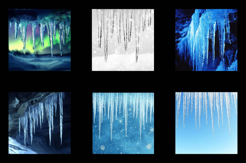 Frozen Icicles Digital Paper - CraftNest - Digital Crafting and Art