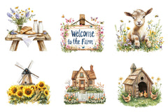 Spring Countryside Farm Clipart Bundle - CraftNest - Digital Crafting and Art
