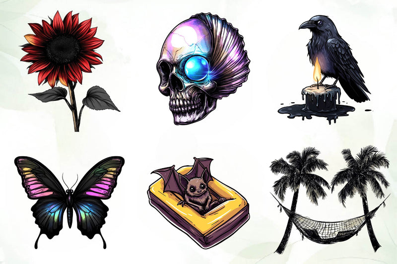 Gothic Summer Clipart Bundle 2 - CraftNest - Digital Crafting and Art