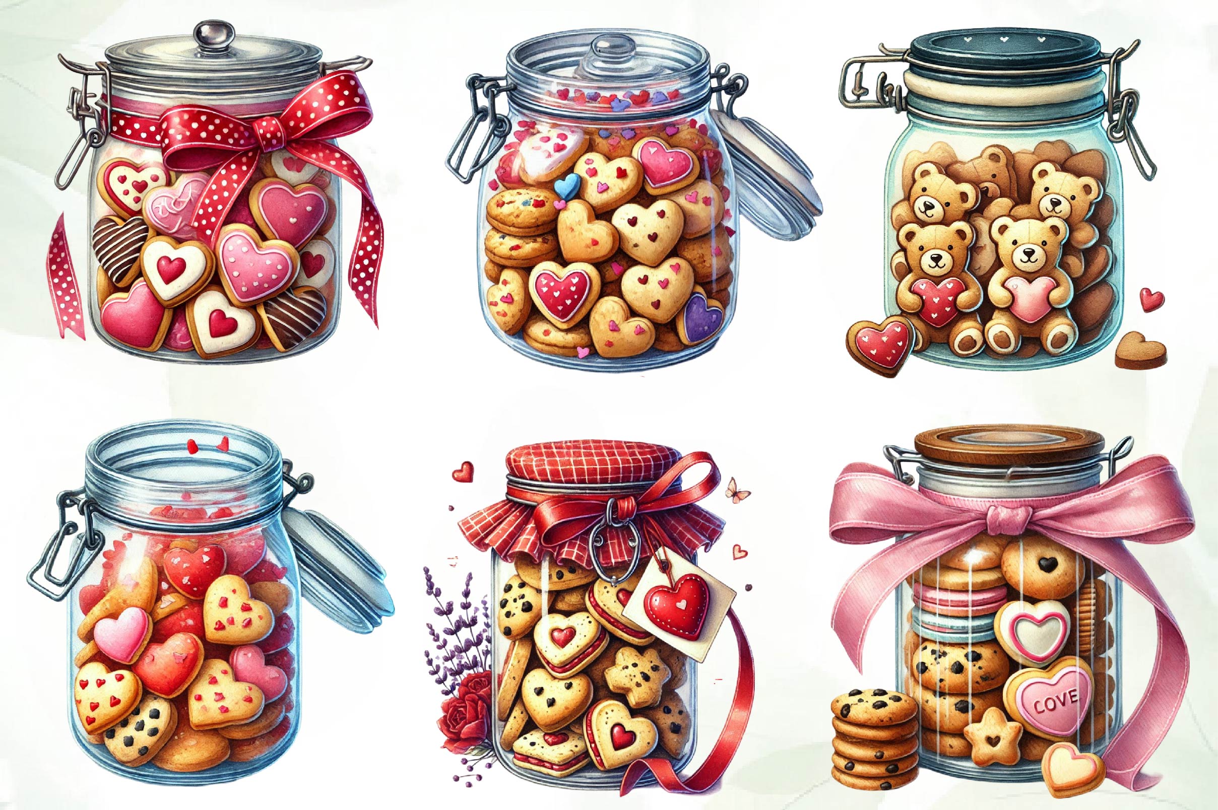 Valentine Valentine Cookie Jar Clipart Bundle - CraftNest - Digital Crafting and Art