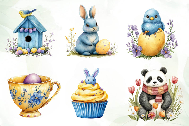 Purple Pastel Easter Clipart Bundle - CraftNest - Digital Crafting and Art