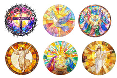 Round Stained Glass Easter Nativity Clipart Bundle - CraftNest - Digital Crafting and Art