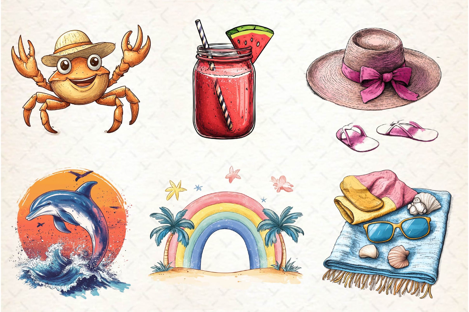 Hand Drawn Summer Clipart Bundle - CraftNest - Digital Crafting and Art