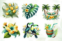 Tropical Spring Clipart Bundle 1 - CraftNest - Digital Crafting and Art