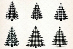 Black And White Christmas Tree Clipart Bundle - CraftNest - Digital Crafting and Art