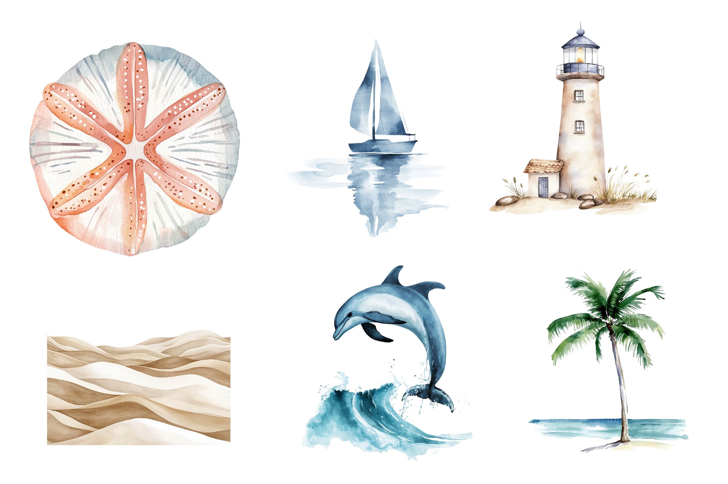 Minimalist Sea Clipart Bundle - CraftNest - Digital Crafting and Art
