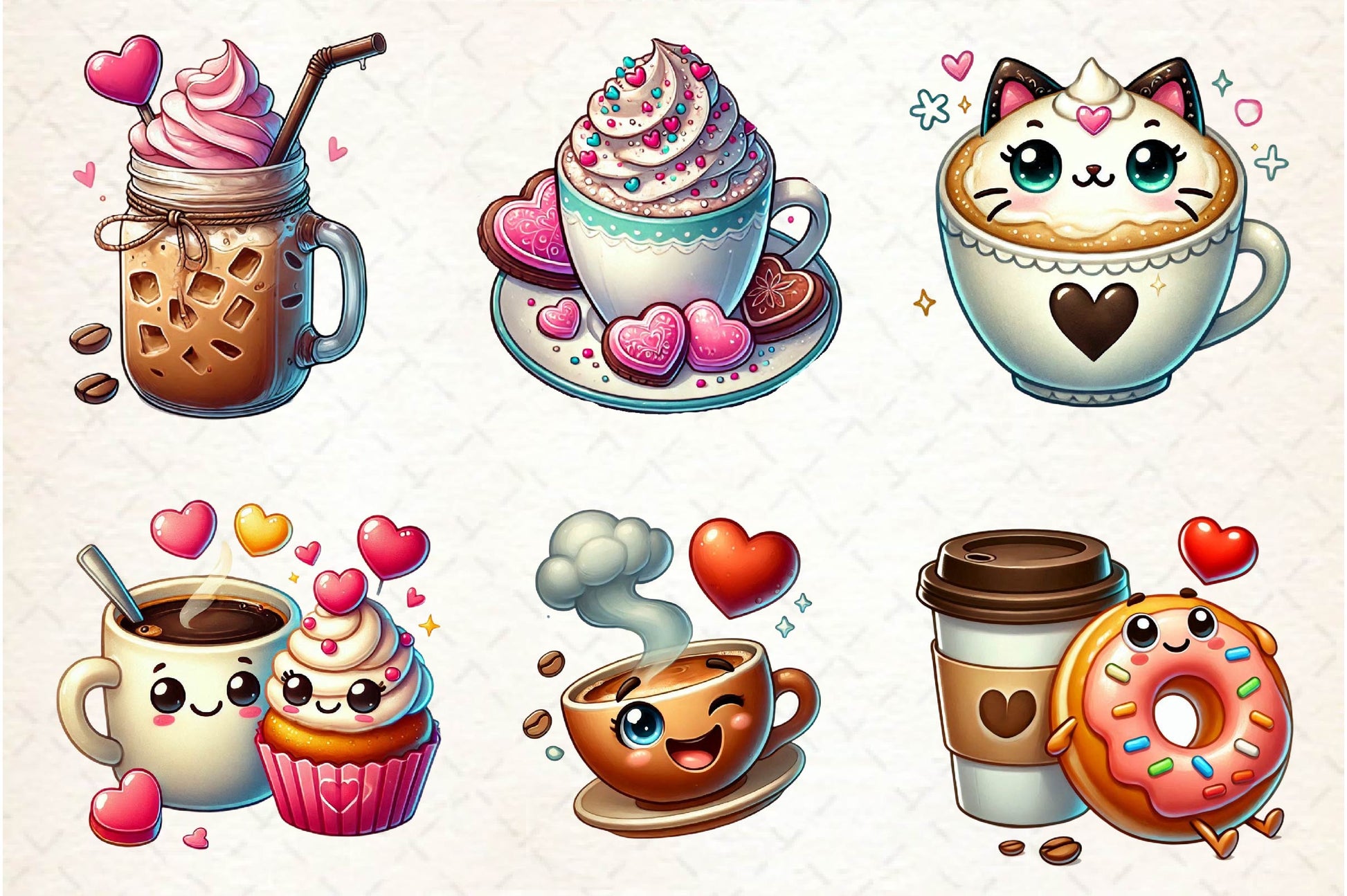 Valentine Day Coffee Clipart Bundle 1 - CraftNest - Digital Crafting and Art