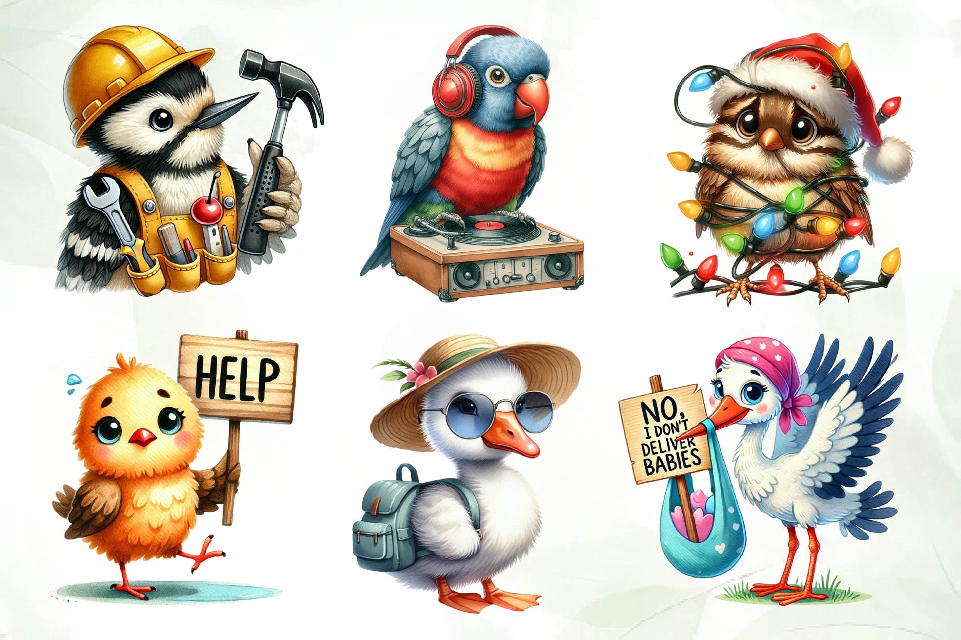 Quirky Funny Bird Clipart Bundle 3 - CraftNest - Digital Crafting and Art