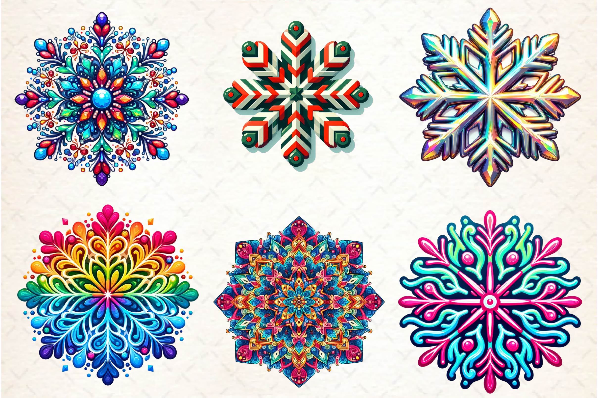 Christmas Snowflake Clipart Bundle - CraftNest - Digital Crafting and Art
