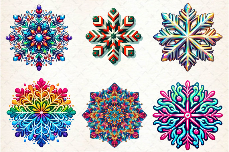 Christmas Snowflake Clipart Bundle - CraftNest - Digital Crafting and Art