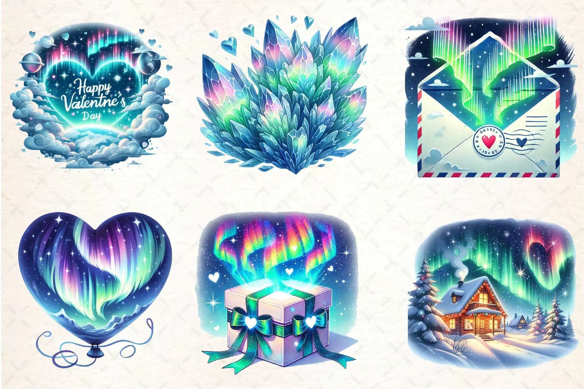 Polar Lights Valentine Clipart Bundle - CraftNest - Digital Crafting and Art