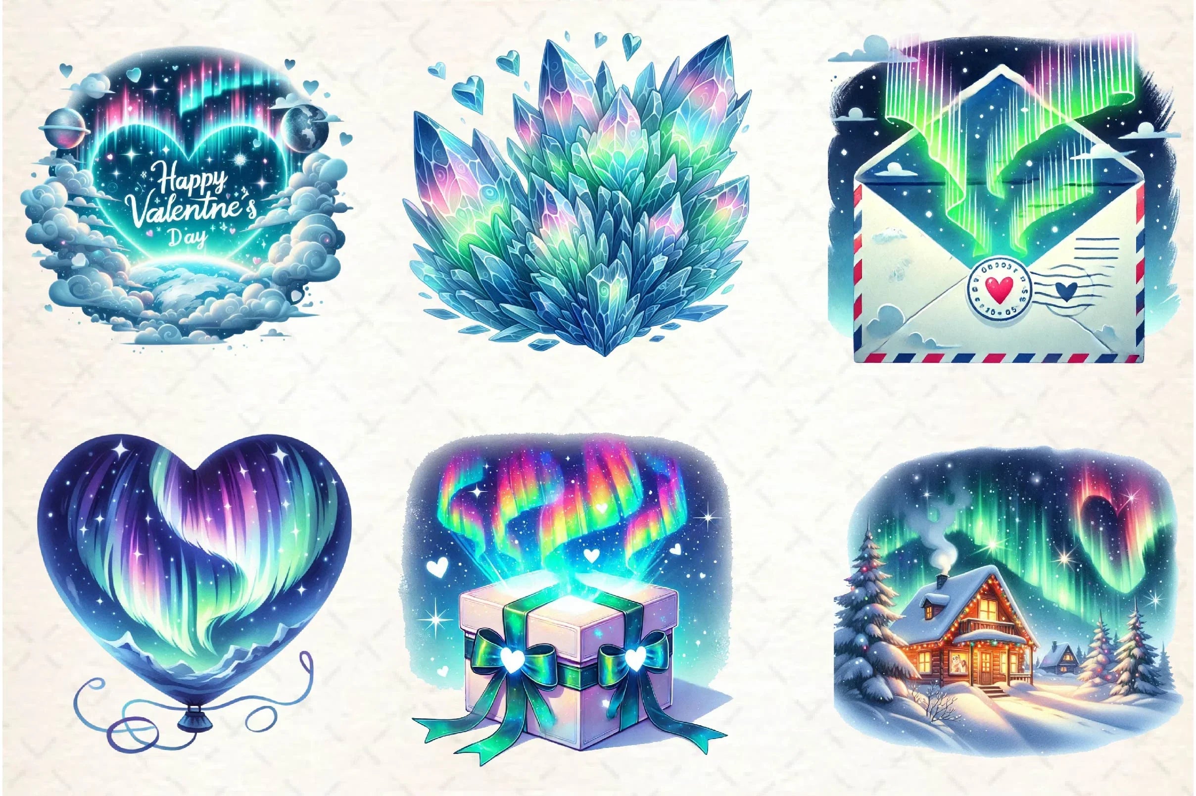 Polar Lights Valentine Clipart Bundle - CraftNest - Digital Crafting and Art