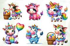 Unicorn Cute Cow Clipart Bundle - CraftNest - Digital Crafting and Art
