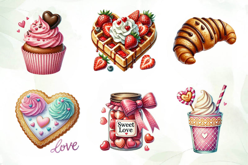 Valentine'S Day Food Clipart Bundle 1 - CraftNest - Digital Crafting and Art