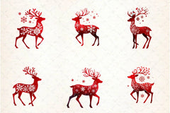Christmas Reindeer Silhouette Clipart Bundle - CraftNest - Digital Crafting and Art