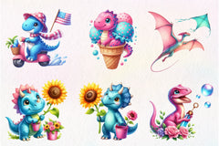 Summer Dinosaur Clipart Bundle - CraftNest - Digital Crafting and Art