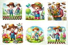 Spring Farmer Clipart Bundle - CraftNest - Digital Crafting and Art