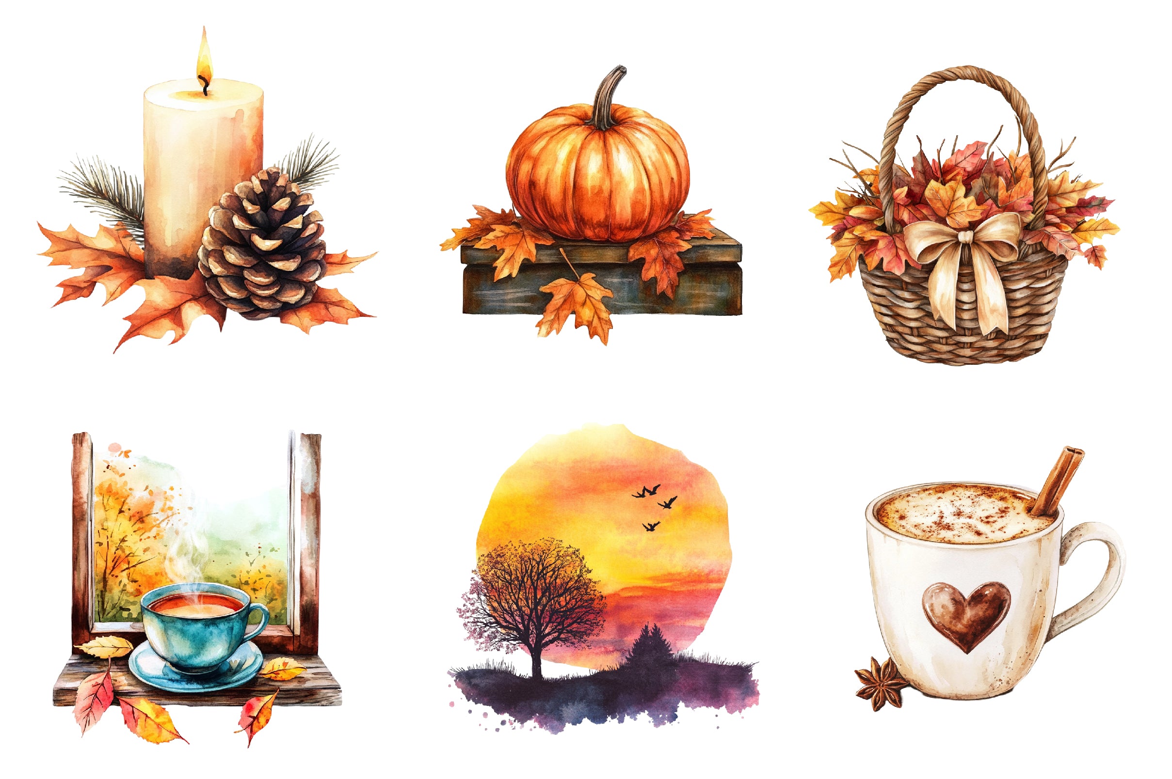 Serene Autumn Day Clipart Bundle - CraftNest - Digital Crafting and Art