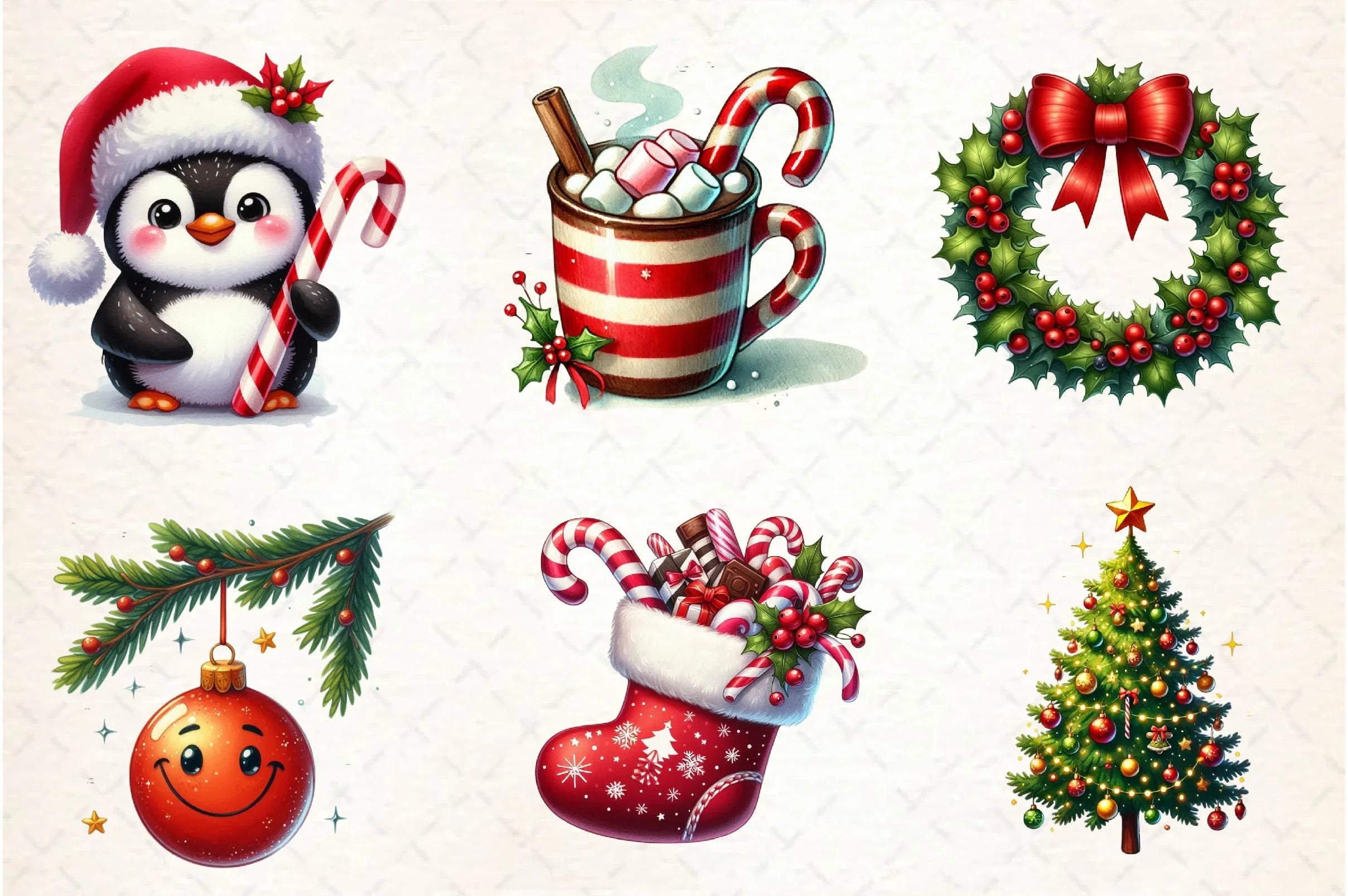 Hand Drawn Cartoon Christmas Clipart Bundle - CraftNest - Digital Crafting and Art